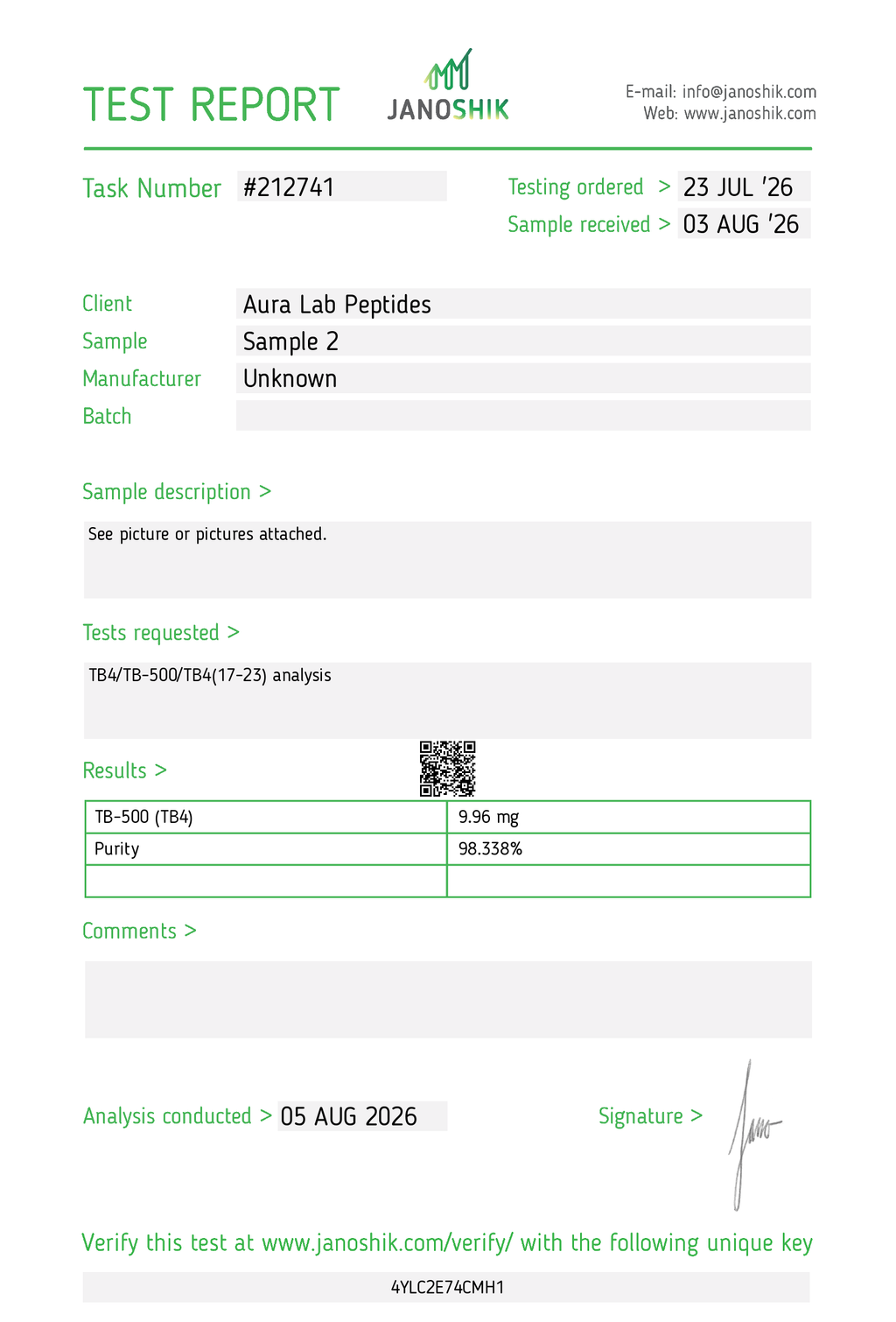 Thymosin Beta (TB500) 10MG