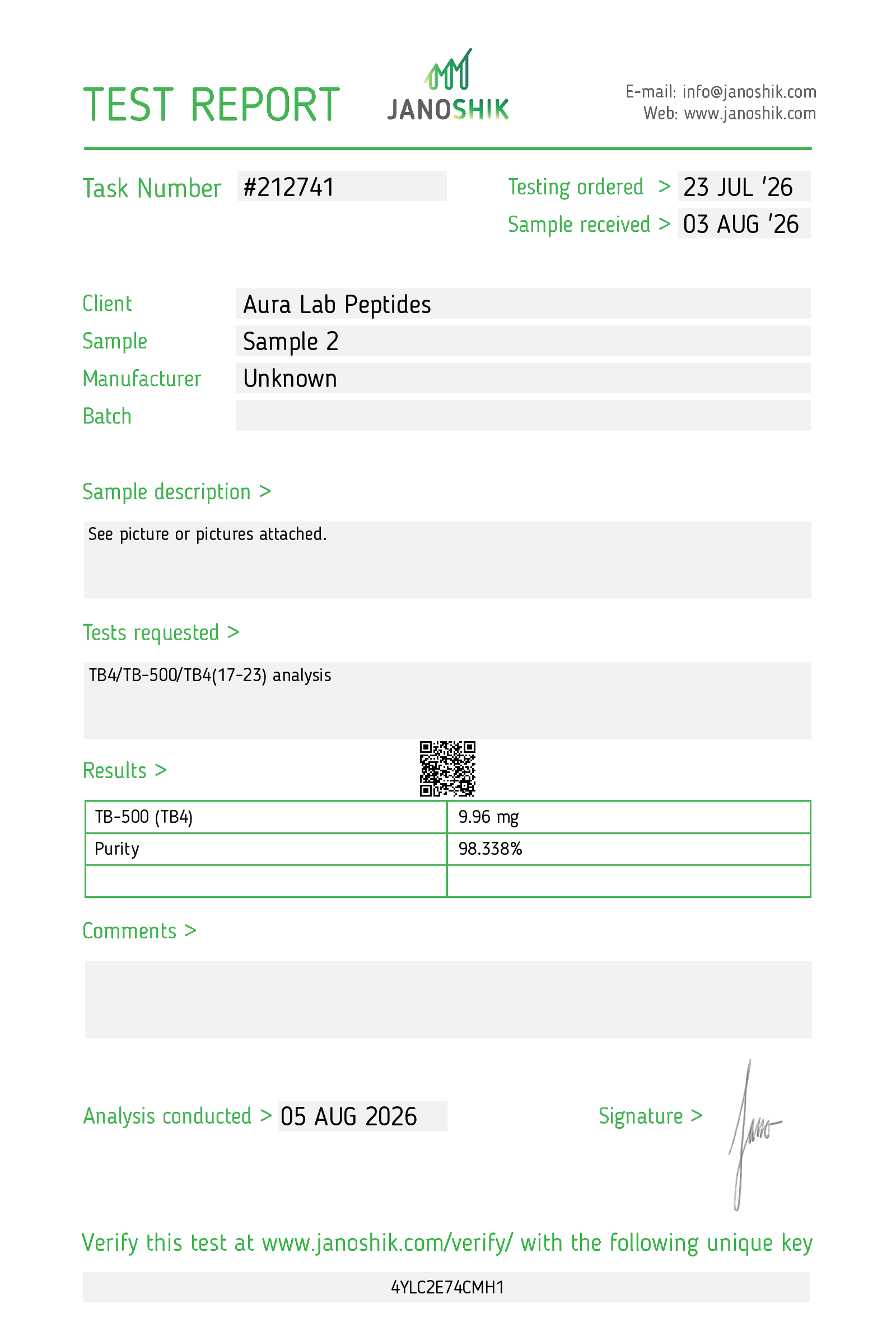 Thymosin Beta (TB500) 10MG